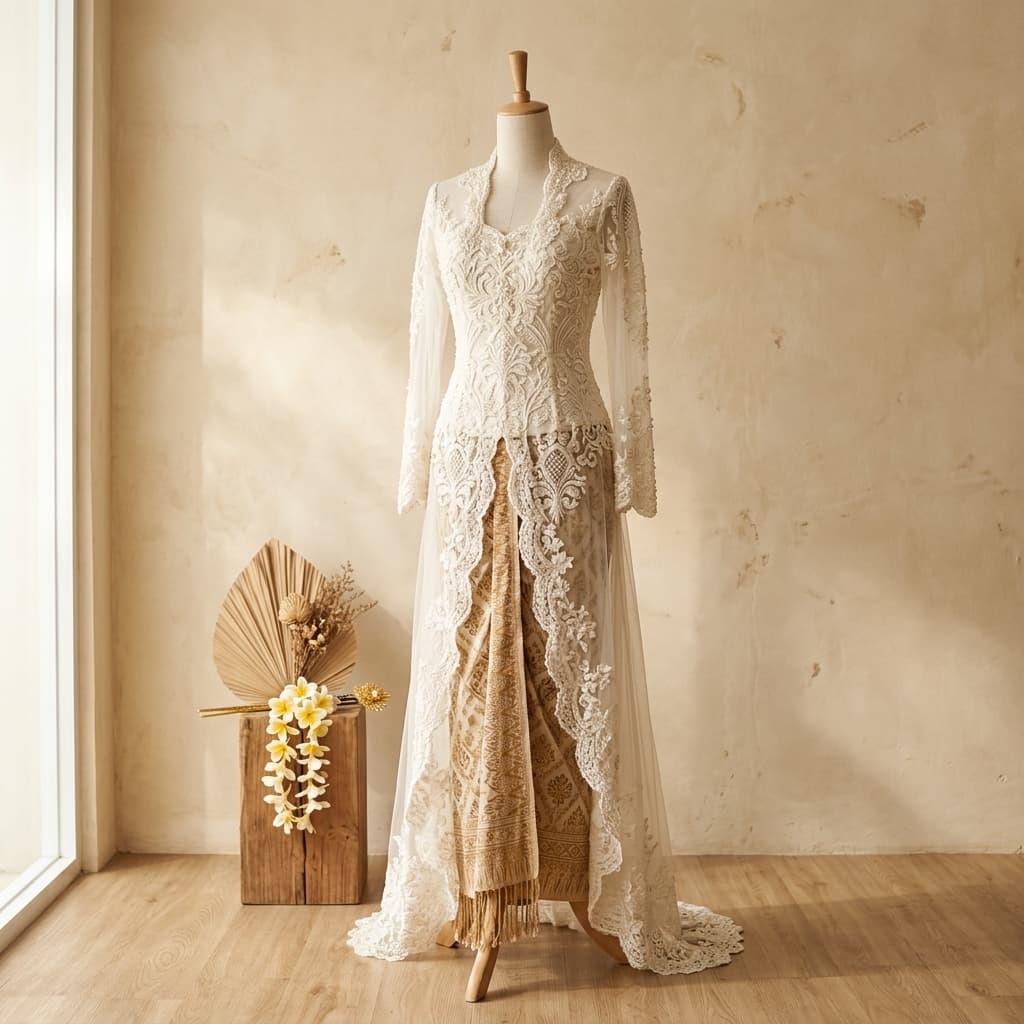 Exquisite Balinese Lace Embroidery Kebaya